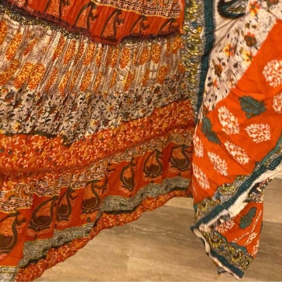 Forever 21 boho Paisley print patchwork Spaghetti country Dress Y2K maxi M - Picture 11 of 13